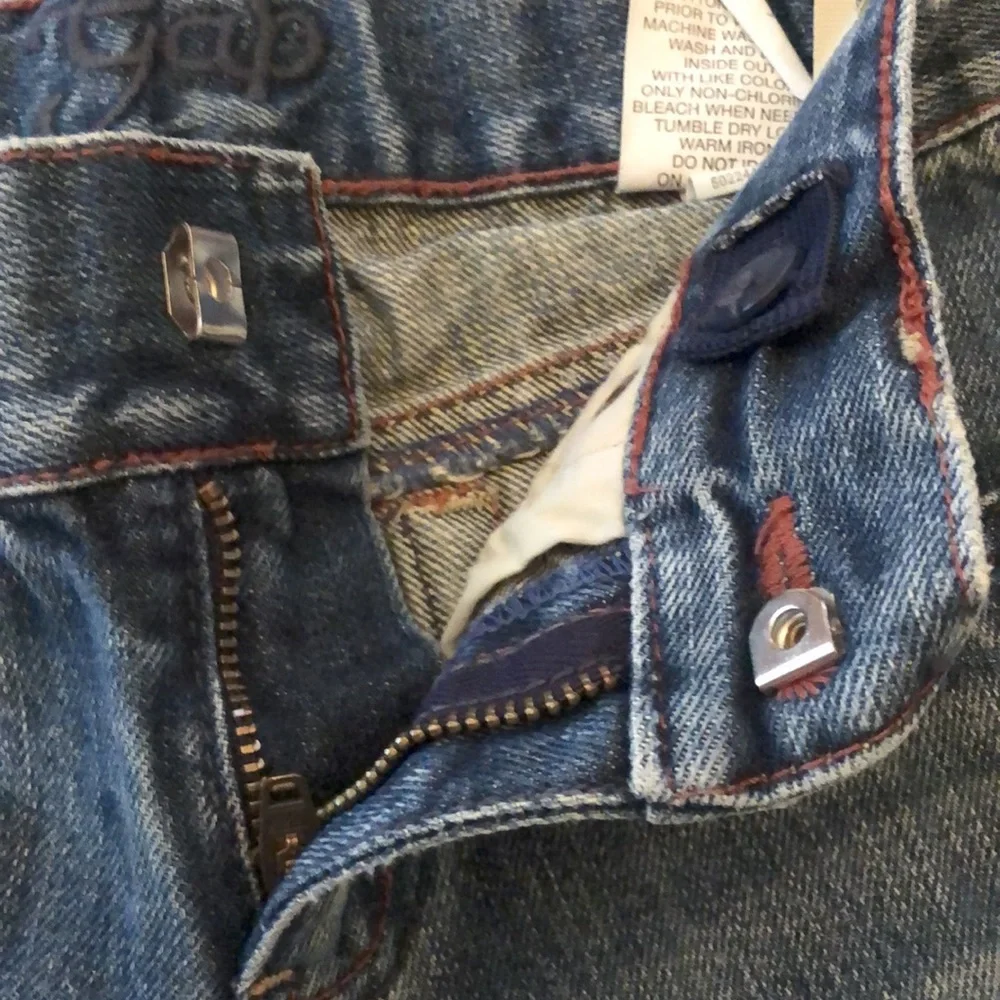 20Gap Blue Denim Deconstructed Long & Lean Flare Leg Jeans Sequins Size 8 Reg